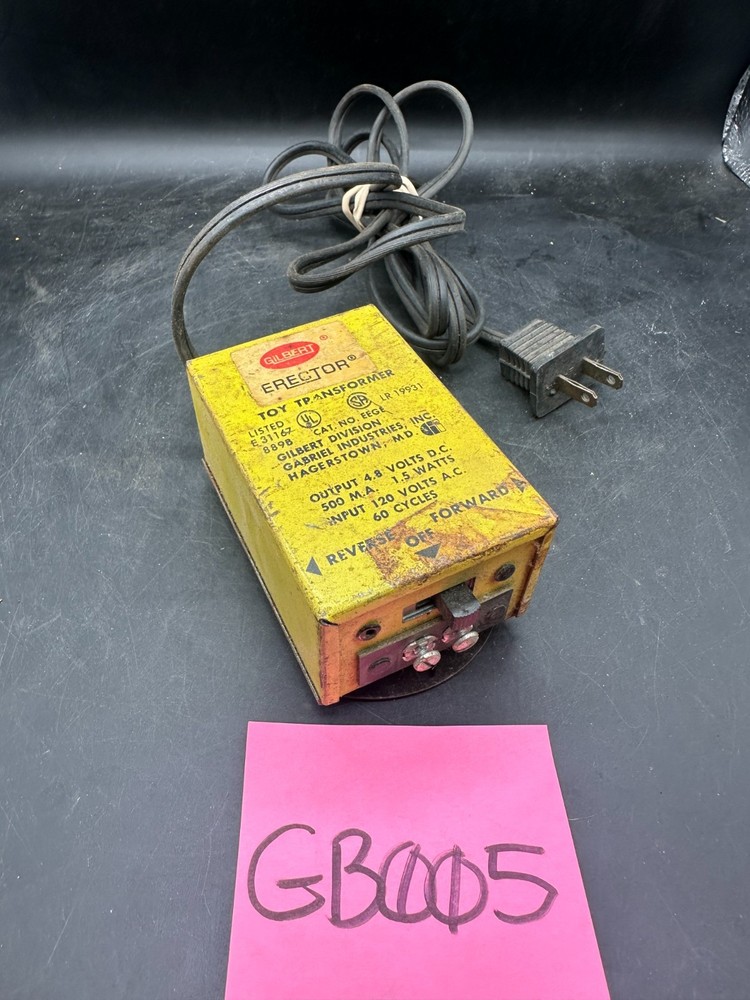 Gilbert Erector Toy Transformer DC WORKS!