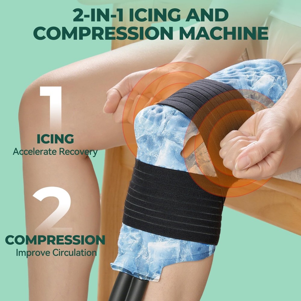 Ice Machine for Knee After Surgery w/Compression, Cold Therapy Machine for Hi...