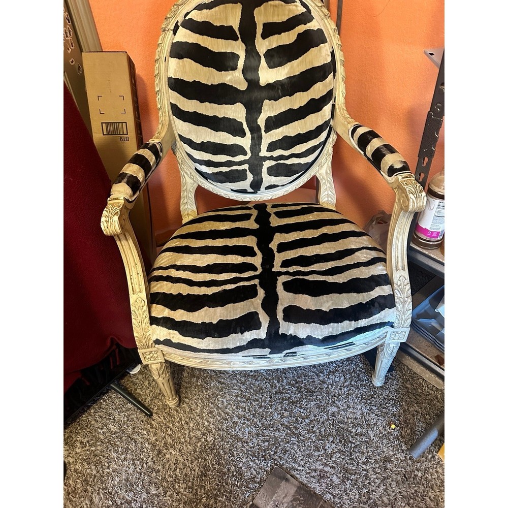 Antique zebra chair