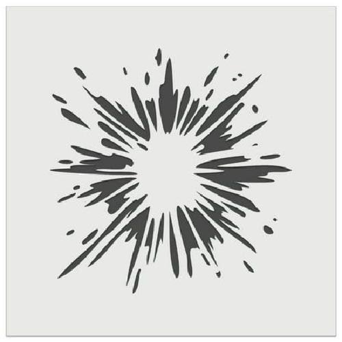 Burst Explosion Pattern Stencil for Creative Projects - StencilAir