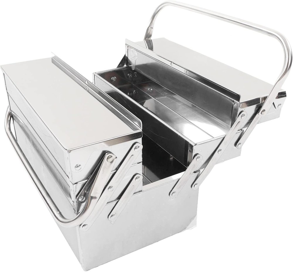 Cantilever Tool Box 3 Layer 5 Tray Tool Storage Organizer Stainless Steel Tool B