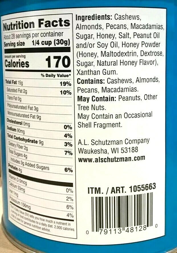 2 Packs Savanna Honey Roasted Mix Nuts 30 oz Each Pack