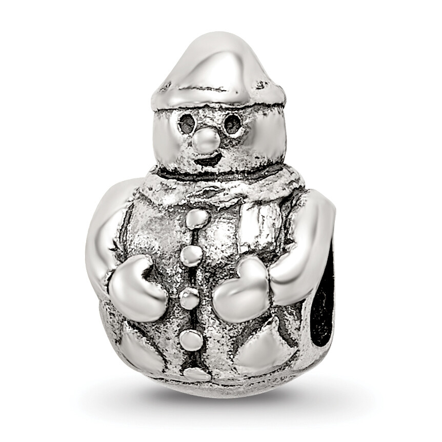 Silver Reflections Snowman Bead QRS296