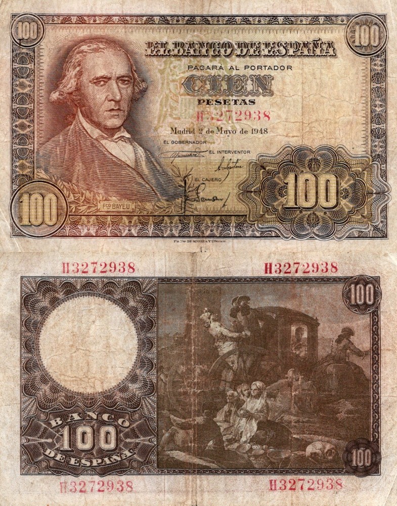 Spain 100 Pesetas 1948 Pick # 137 FINE