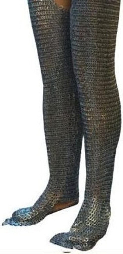 9 mm Chainmail Armor Flat Riveted Medieval Armour Leg Reenactment LARP SCA