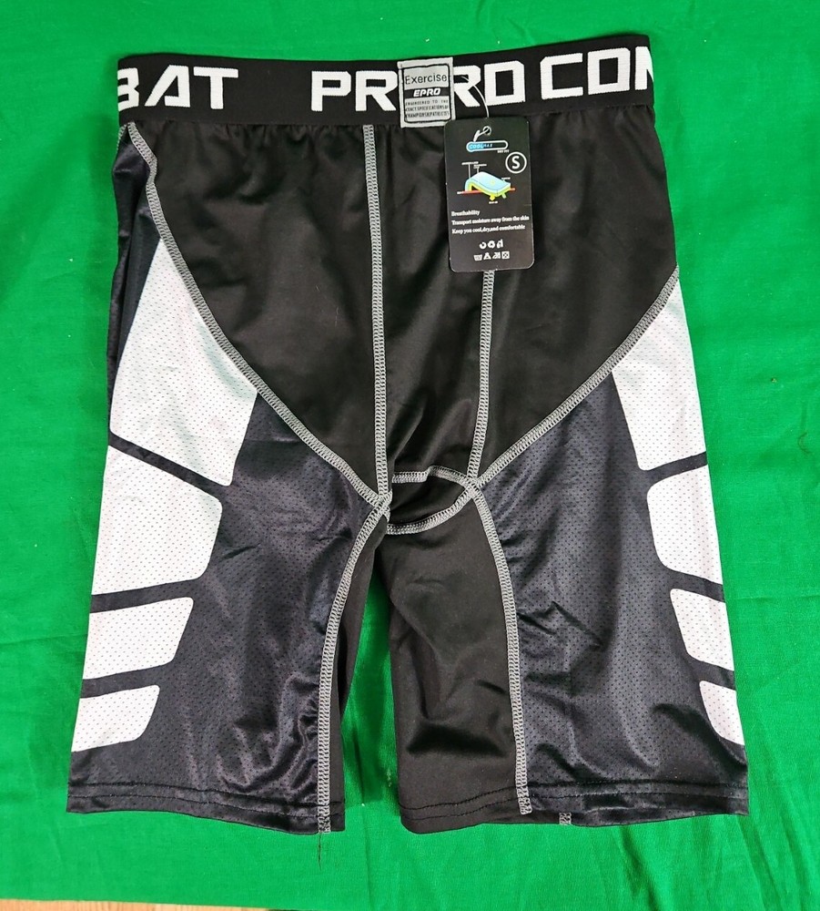 Epro Pro Combat Black Unisex Small Compression Shorts