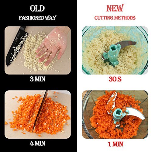 Manual Food Processor Vegetable Chopper, 2 Cup, Blue