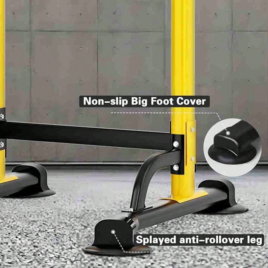 DlandHome Adjustable Height Pull Up Bar Power Tower & Dip Station Home-FGQA