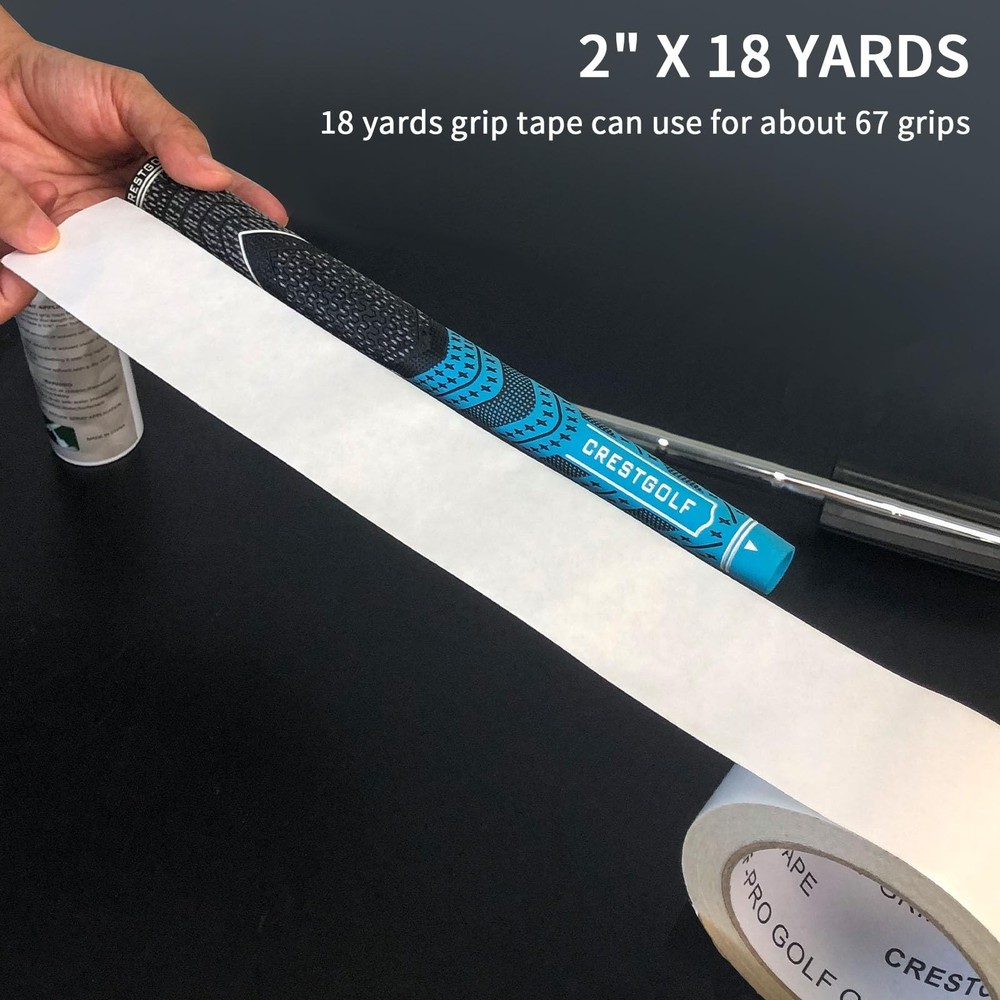 Golf Grip Tape Roll 2" x 18 Yards, Premium Solvent Activated Double Sided Adh...