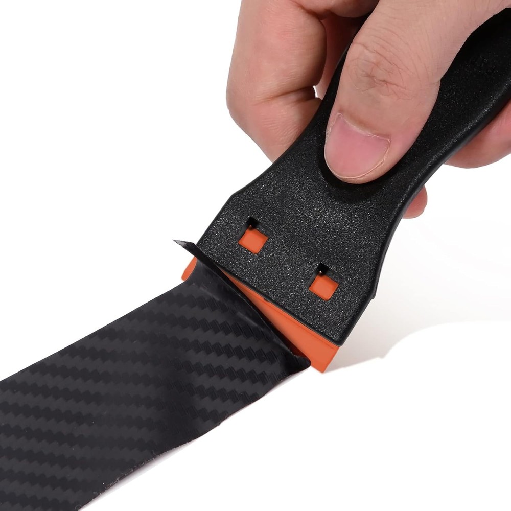 Safe Non-Scratch Plastic Razor Scraper Tool - 1.5" with 10 Replacement Blades