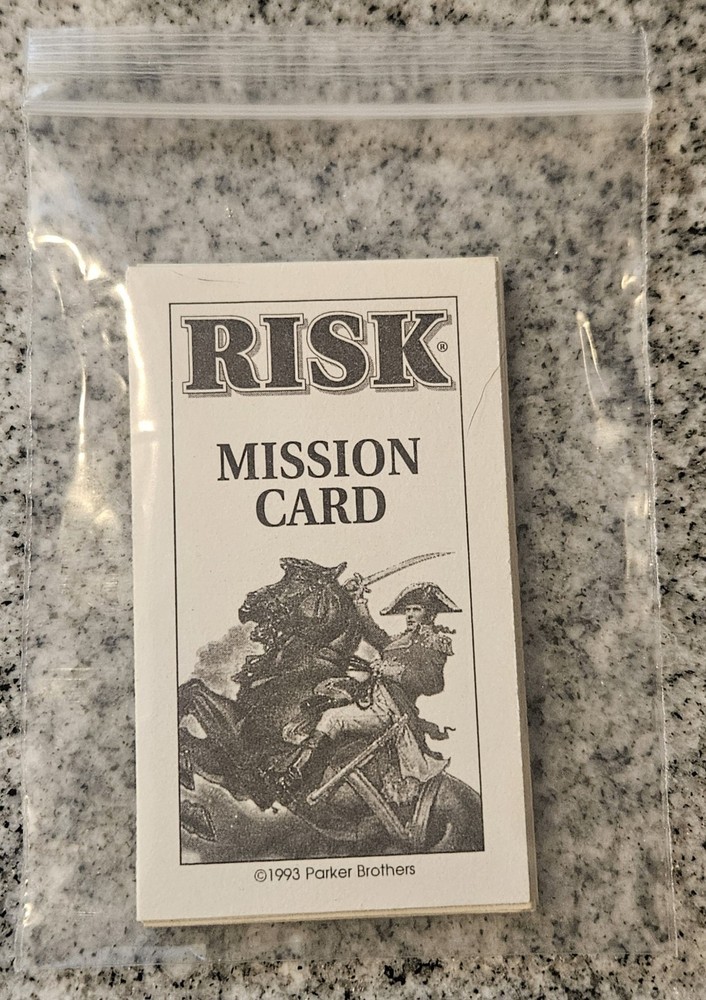 1993 Risk Board Game Replacement 12 Mission Cards Figure Parts Complete