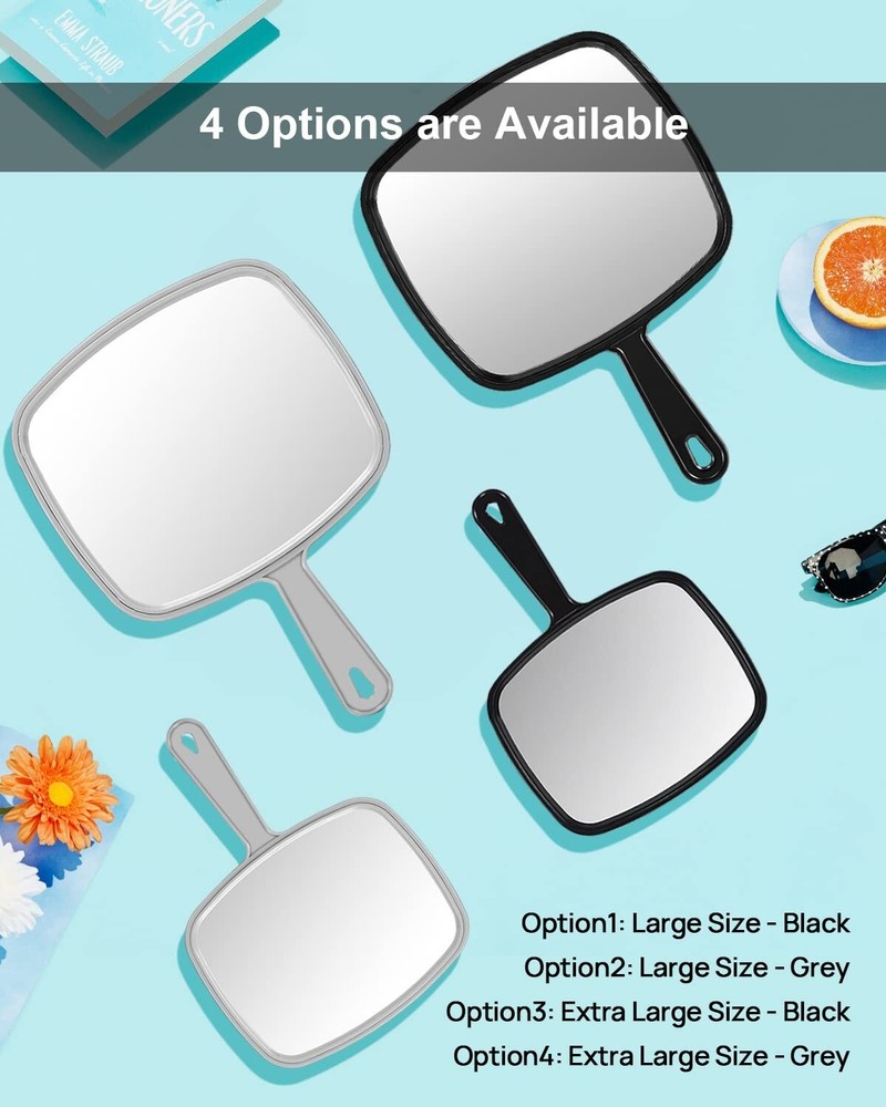 Contemporary Handheld Mirror for Precise Grooming - X-Large 9" x 12.4"