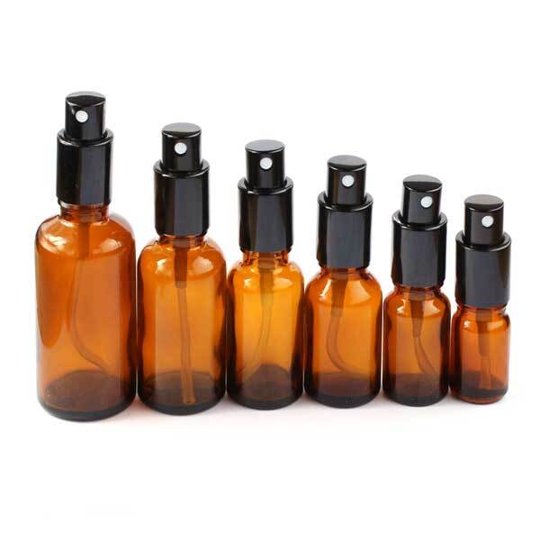 10ml-100ml Spray Bottle for Essential Oil Refillable Spray Atomizer w/ Black cap