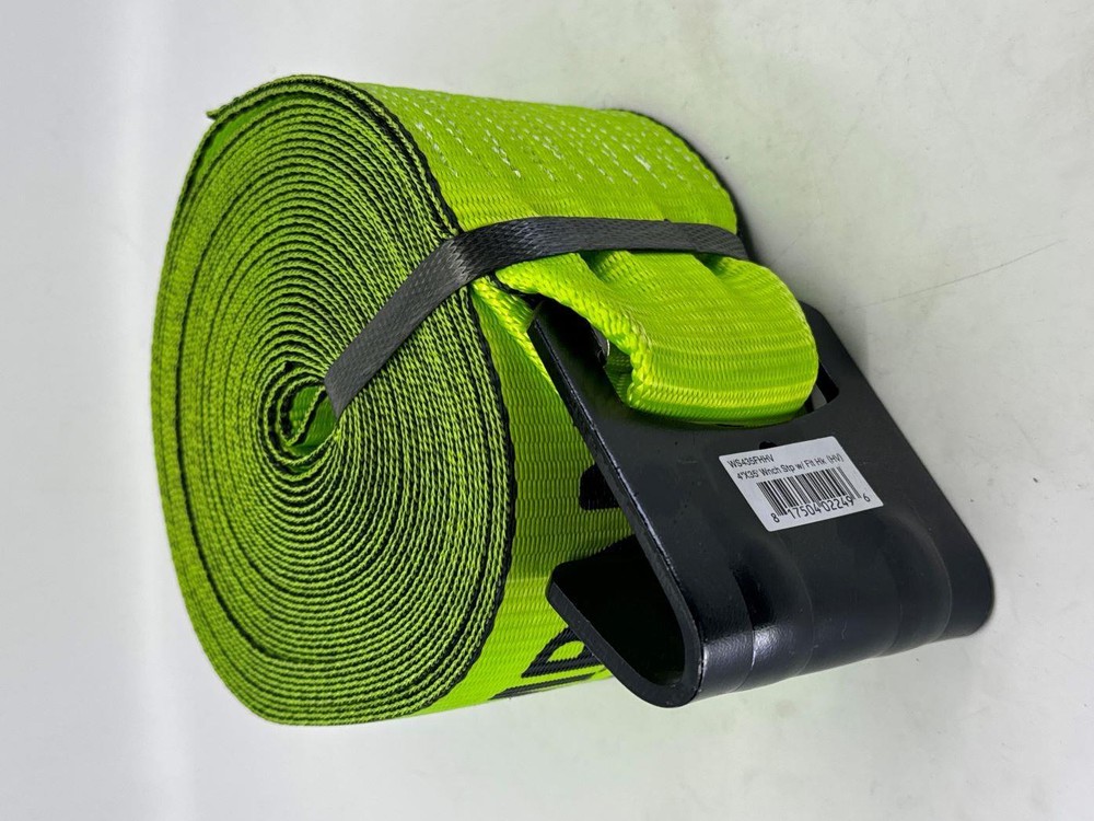 4"X35' High Vis Winch Strap with Flat Hook 2 Pack