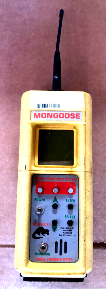 Berkeley Varitronics System Mongoose Signal Strength Meter w/Charger and Case