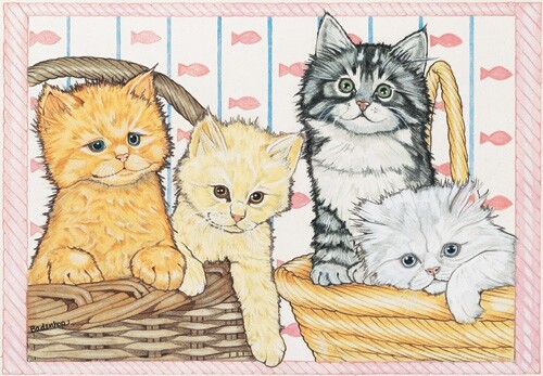 Cat Group Blank Note Card
