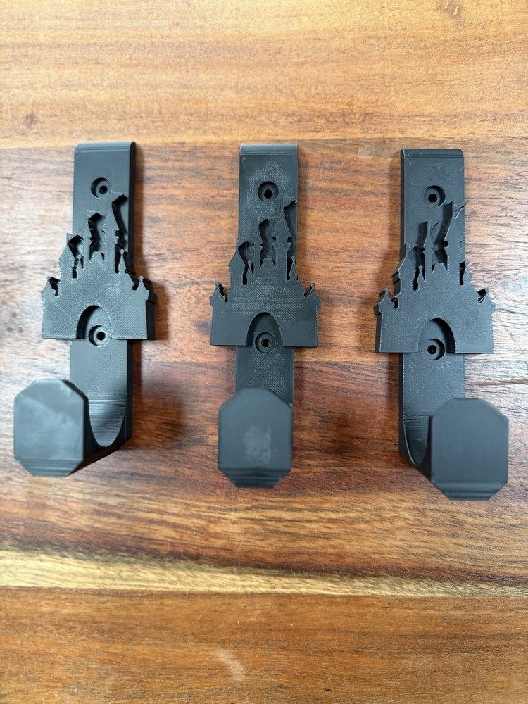 3 x Disney Castle Black Loungefly Bag Wall Mount Display Hooks