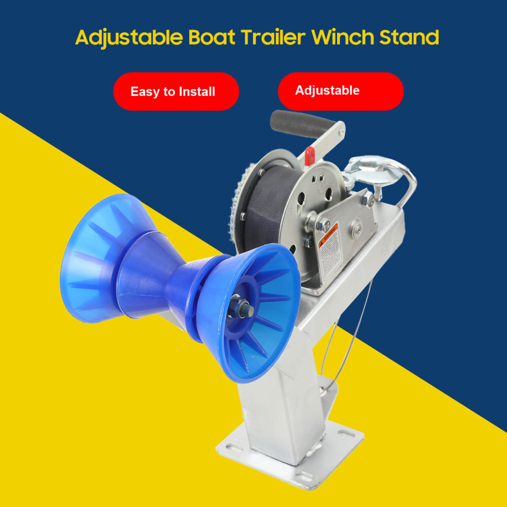 Boat Trailer Winch Stand with Roller Multiple Height Adjustments 3"x4"Frames