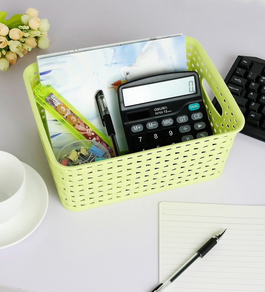 6 Pack Plastic Storage Baskets Storage Bins for Kitchen Office Bathroom