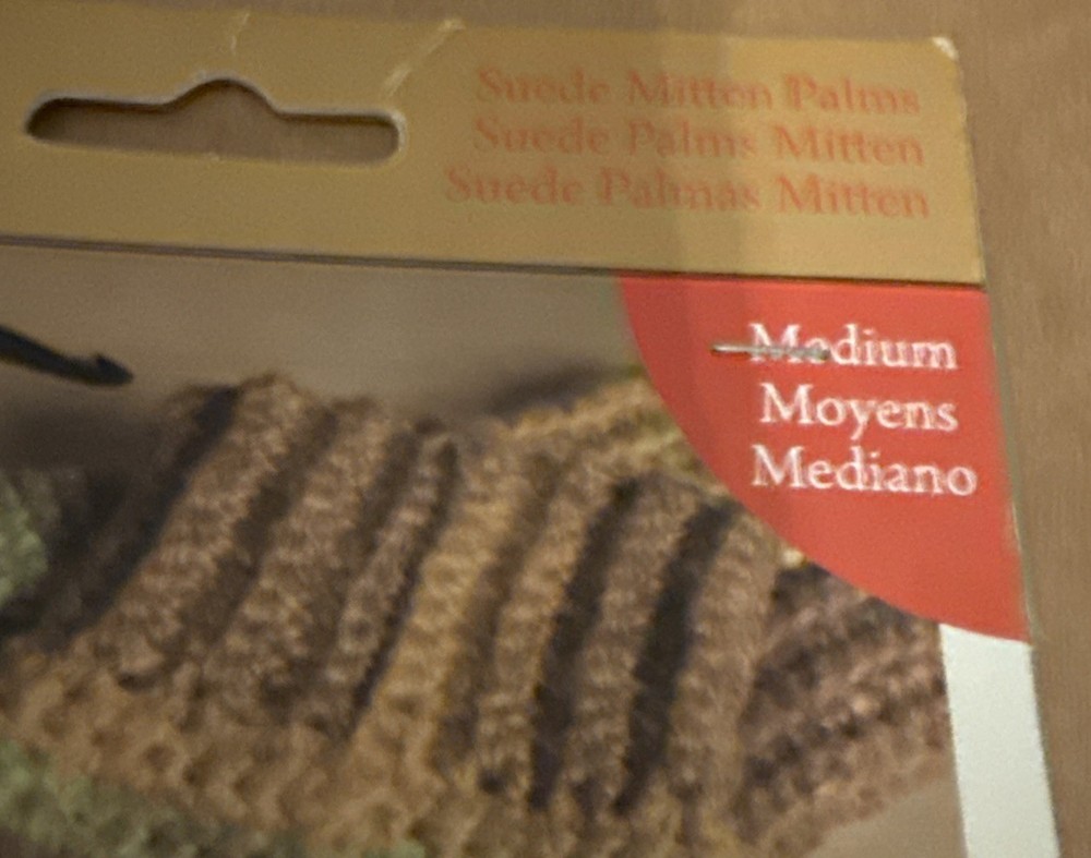 Boye Crafts Kit Suede Mitten Palms Size Medium