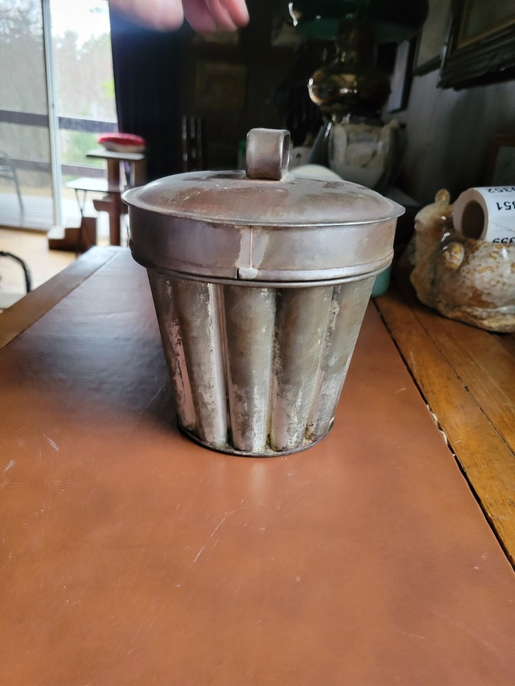 Antique Primitive Trashcan Jelly Cake Mold