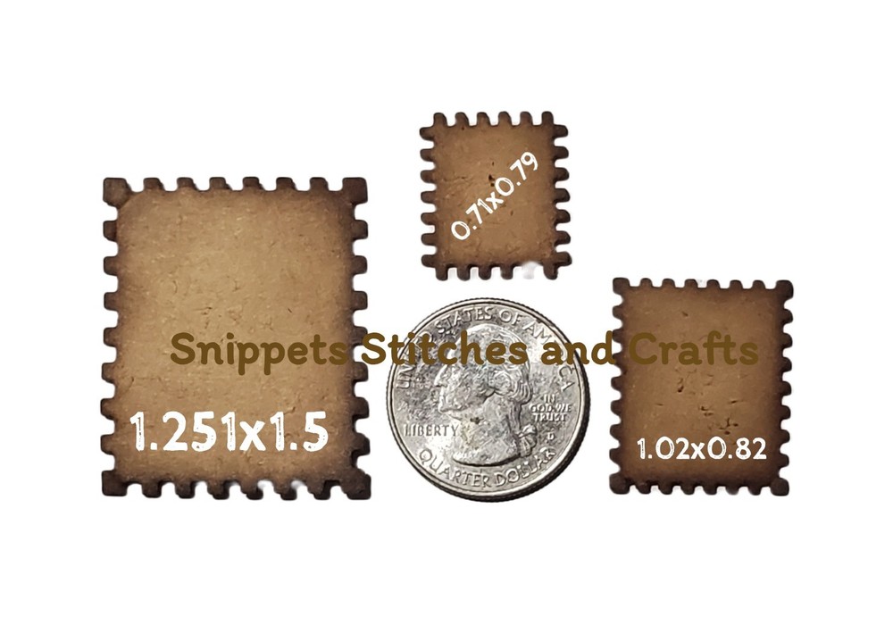 3pc SET Rectangular Postage Stamp Paper Punch Craft Punch Paper Scrapbooking