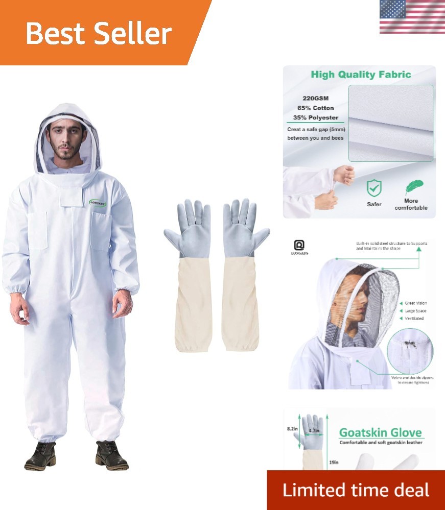 Professional Beekeeping Suit for Men & Women - Ventilated, Comfortable & Safe