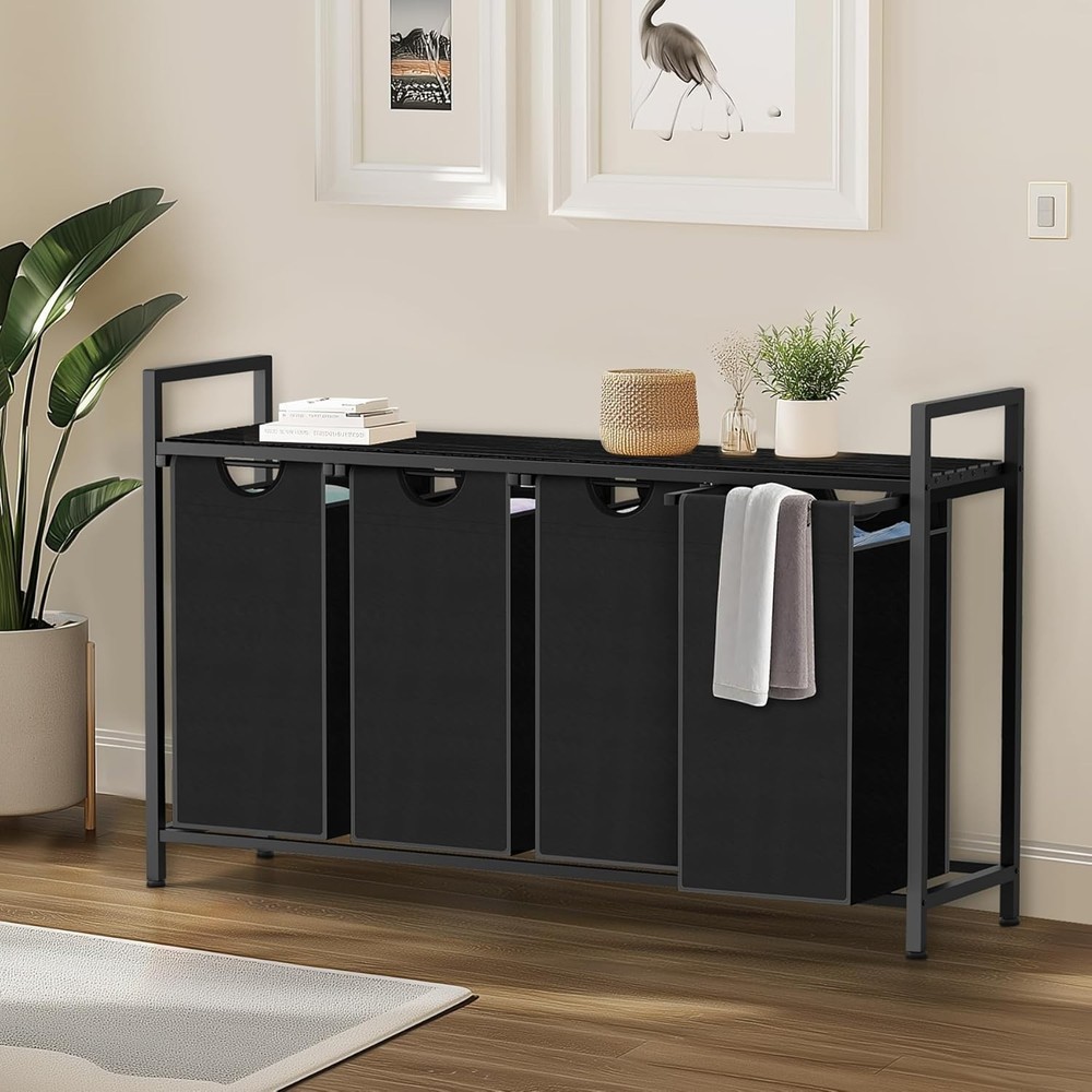 Laundry Hamper, Laundry Sorter with 1 Pull-Out Removable Oxford Fabric Bags