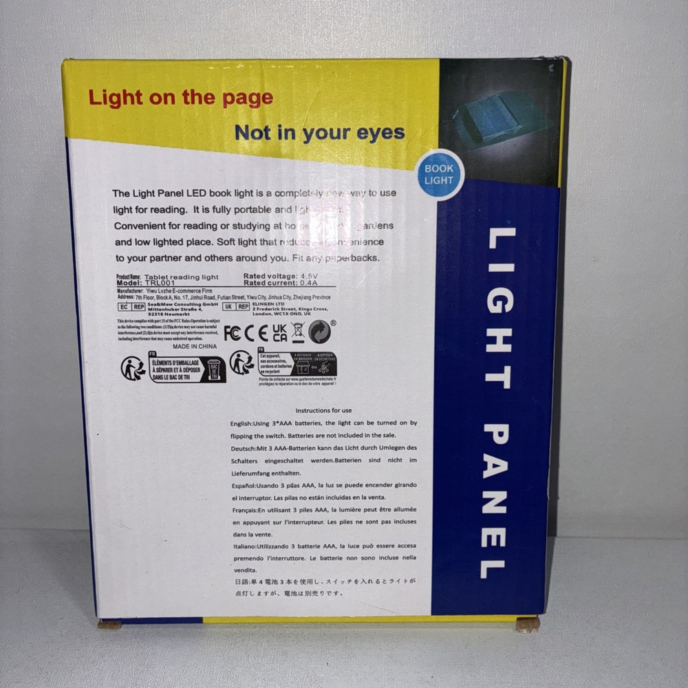 New Light Panel Book Light, LED Page Light