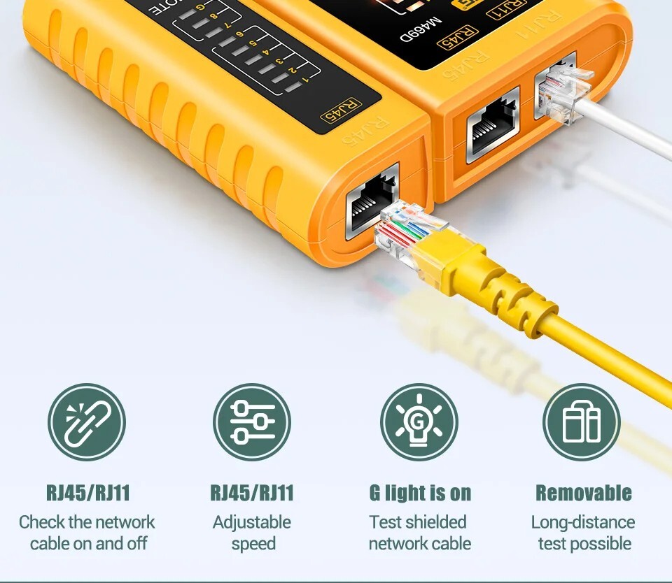 ANENG M469D RJ45 Network Cable Tester Ethernet Line Wire Remote Continuity USB