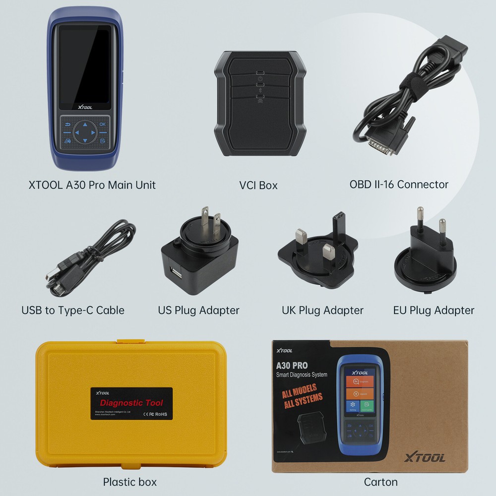XTOOL A30 PRO Car Full Diagnostic Scanner Bi-directional IMMO Reset Coding Tool