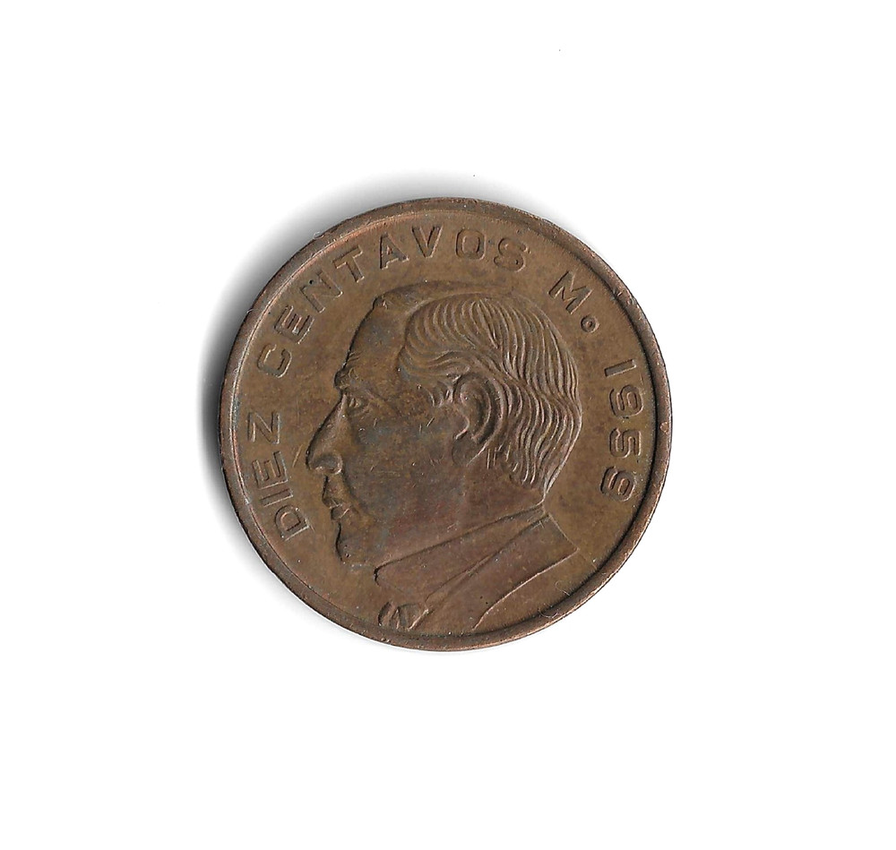 1959 Mexico - 10 Centavos - 893 - Brass - 5.5g