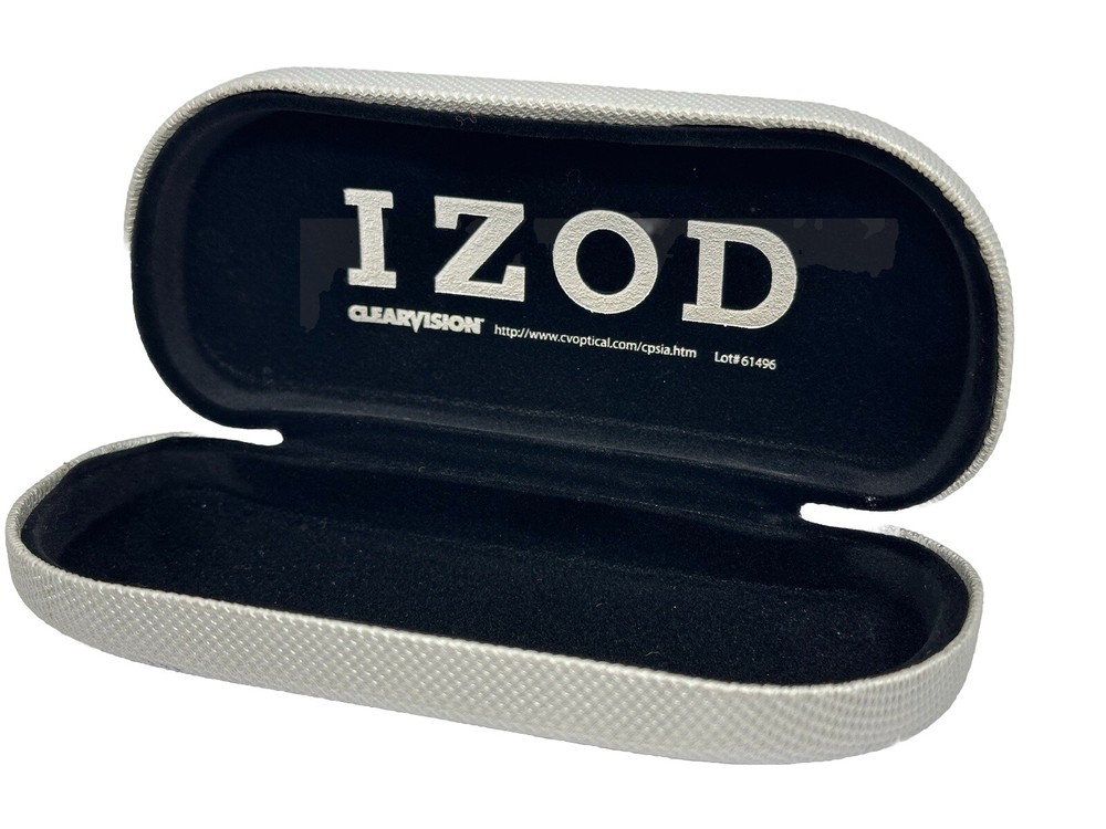 NEW IZOD Silver Hard Textured Clamshell Sunclip Case With Spring Closure