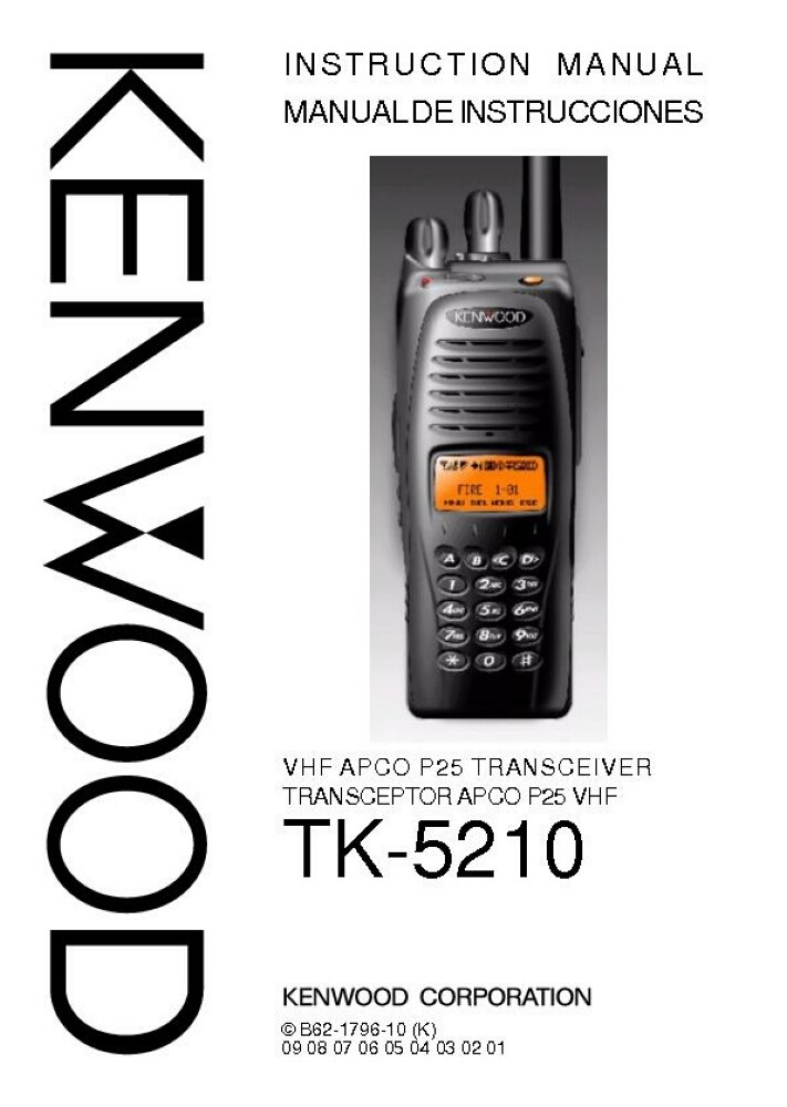 Kenwood TK-5210 Transceiver Owners Instruction Manual