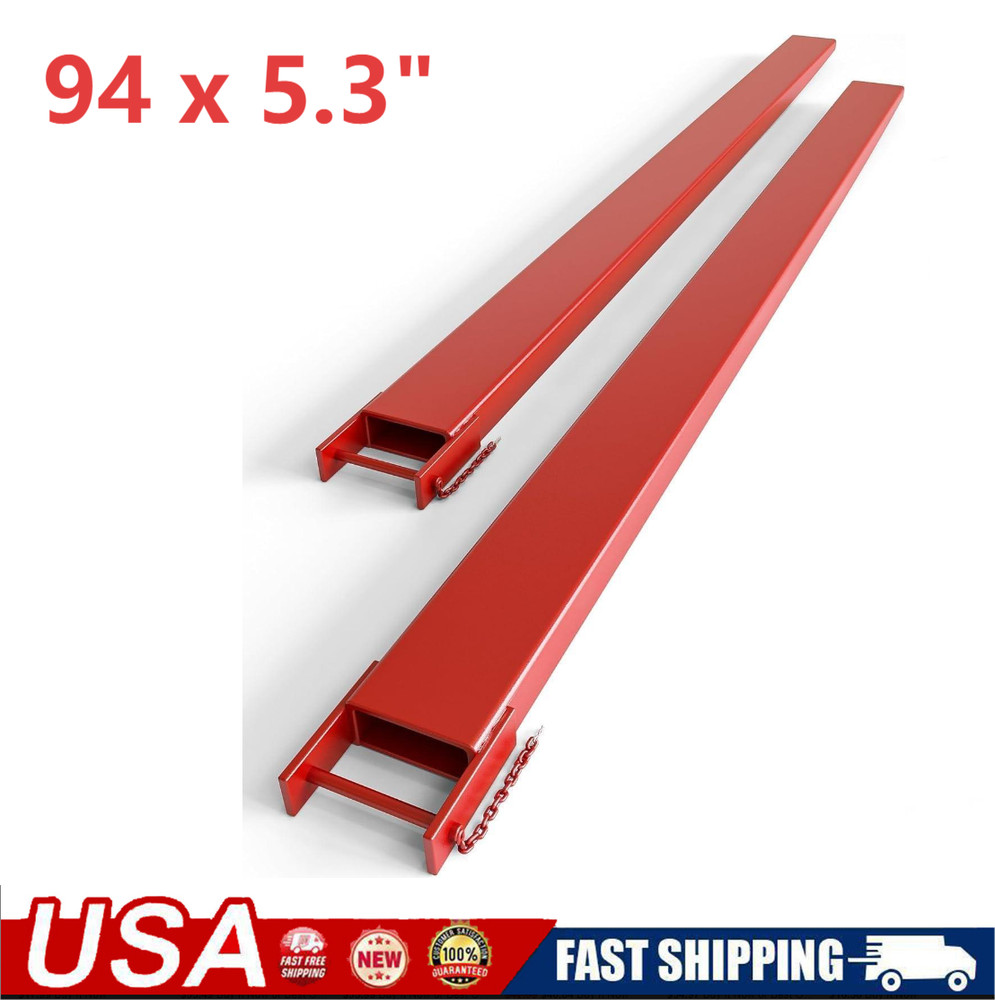 ✨2 PC 94" X 5.3" Forklift Pallet Extensions 5500LB Heavy Duty Fork Extensions