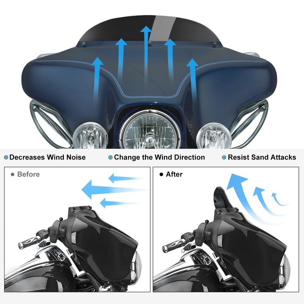 4.5" Windshield Windscreen For Harley Electra Glide Classic FLHTC FLHTCU 97-13