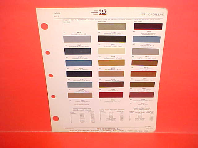 1971 CADILLAC ELDORADO CONVERTIBLE DEVILLE FLEETWOOD BROUGHAM PAINT CHIPS DITZ