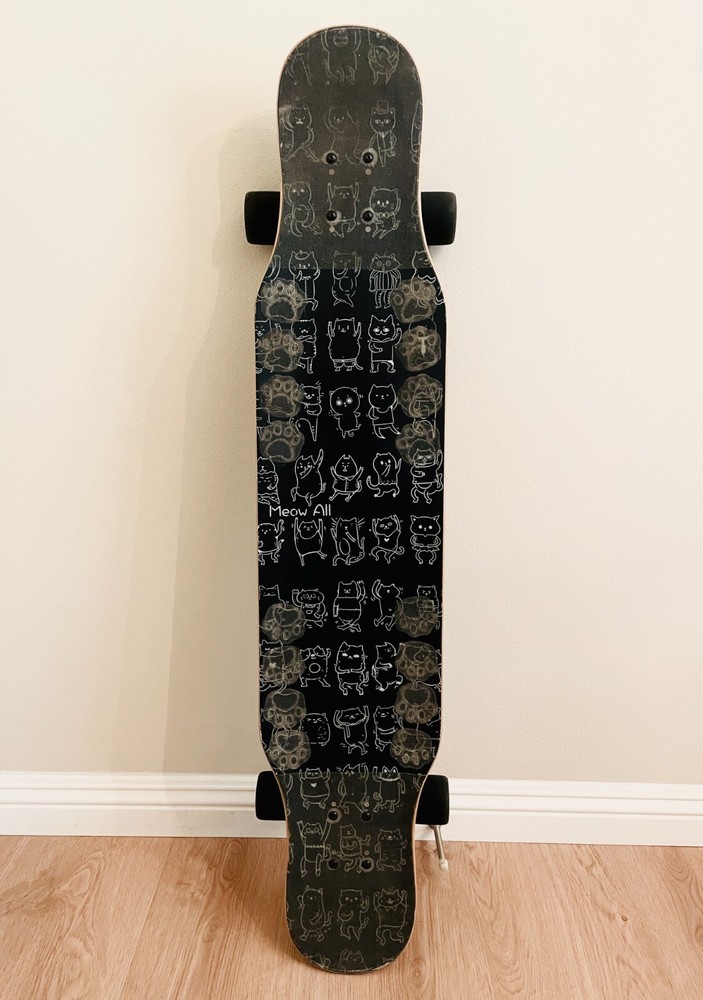Drop through Longboard 44" cat deck complete in Sleek Black