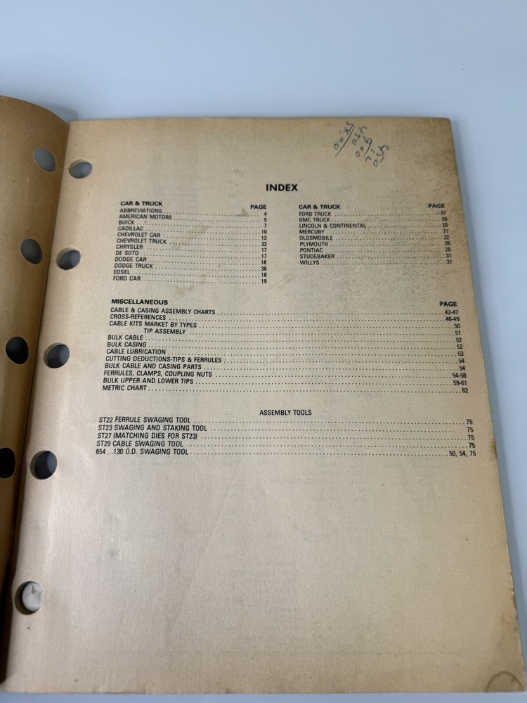 Ac Delco 44A-100 Cable & Casing Catalog Manual Dated May, 1982