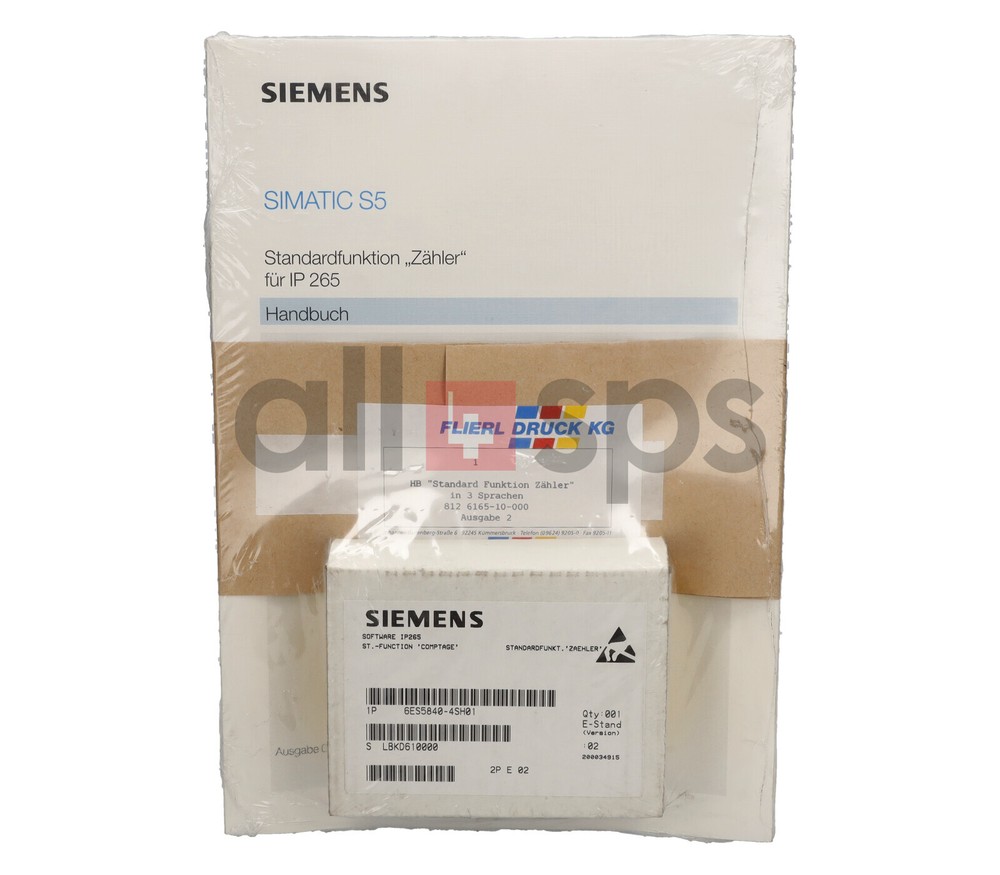 SIEMENS SIMATIC S5, MEMORY MODULE, COUNTER FUNCTION IP265, 6ES5840-4SH01 (NS)