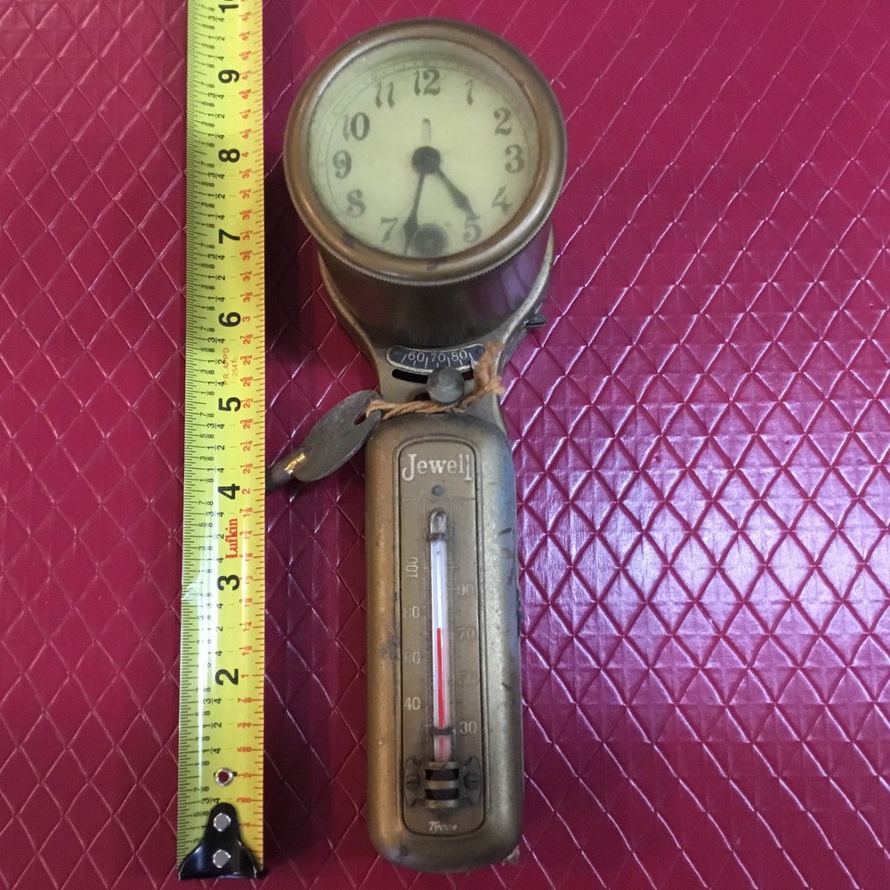 Vintage Brass Temperature Regulator Thermometer Clock