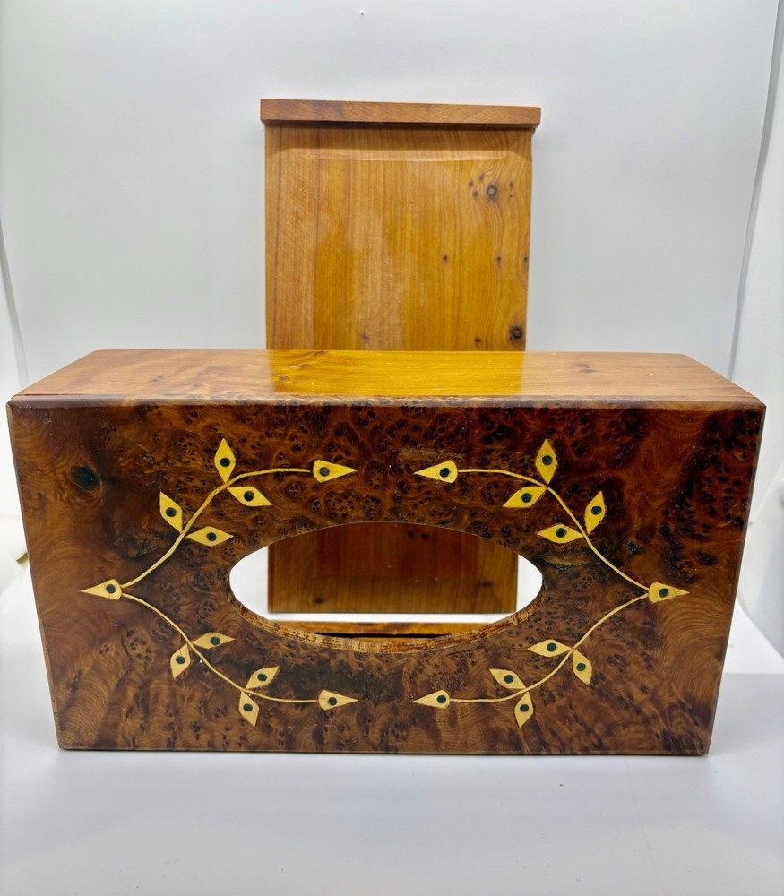 Circa 1980s ITALY Wooden Tissue Box