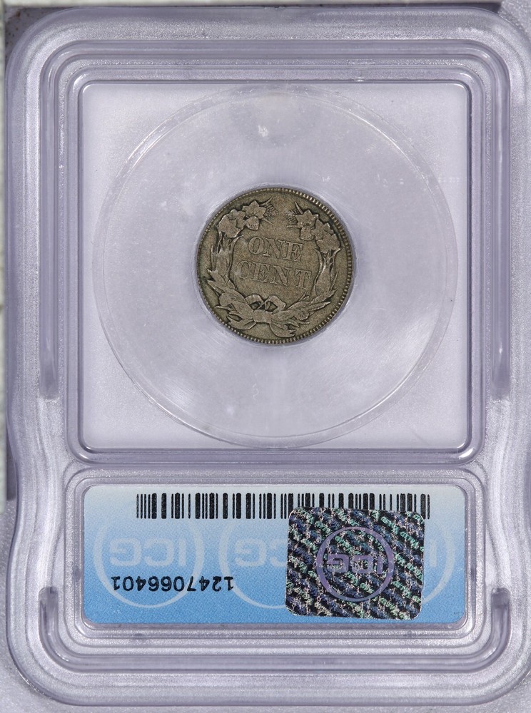 1857 Flying Eagle Cent 1c ICG VF35