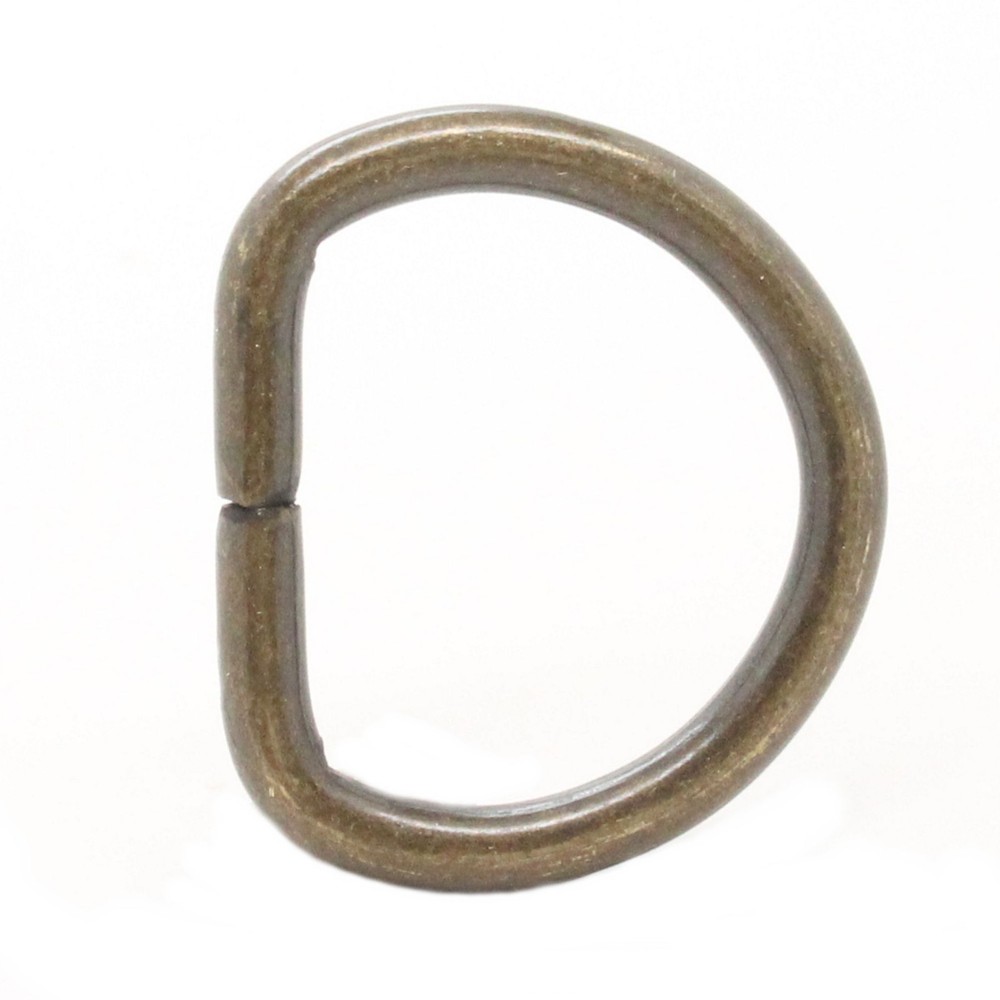 D-Ring 1" Antique Brass Plated Metal 100 Pack