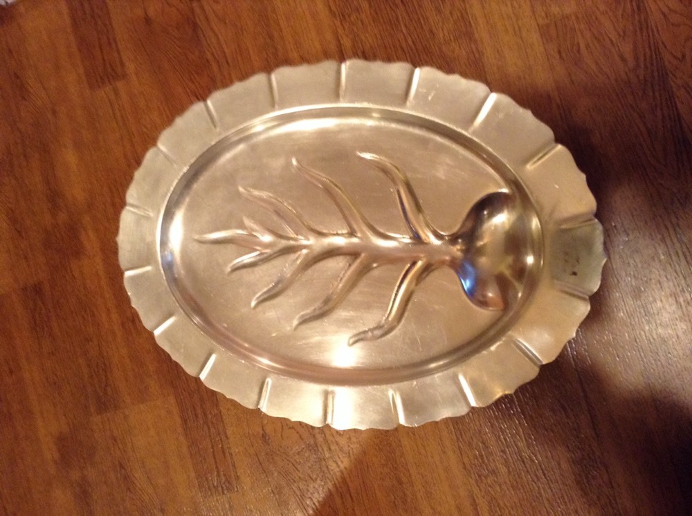 Early silverplate antique meat poultry tray