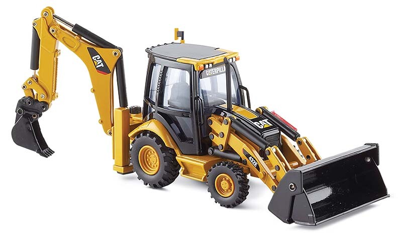 Norscot 55149 CAT 432E Side Shift Tractor Backhoe + Work Tools 1/50 Die-cast MIB