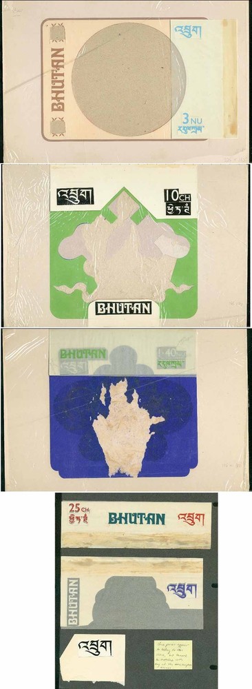 Bhutan 1976 Colombo Plan PASTE-UP ESSAYS (x3)