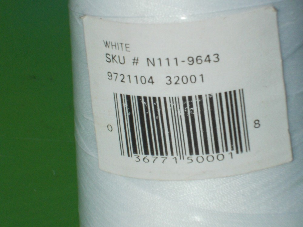OVERLOCK THREAD SPOOL 100% SPUN POLYESTER 3000 YDS PRICED SEW RIGHT WHITE
