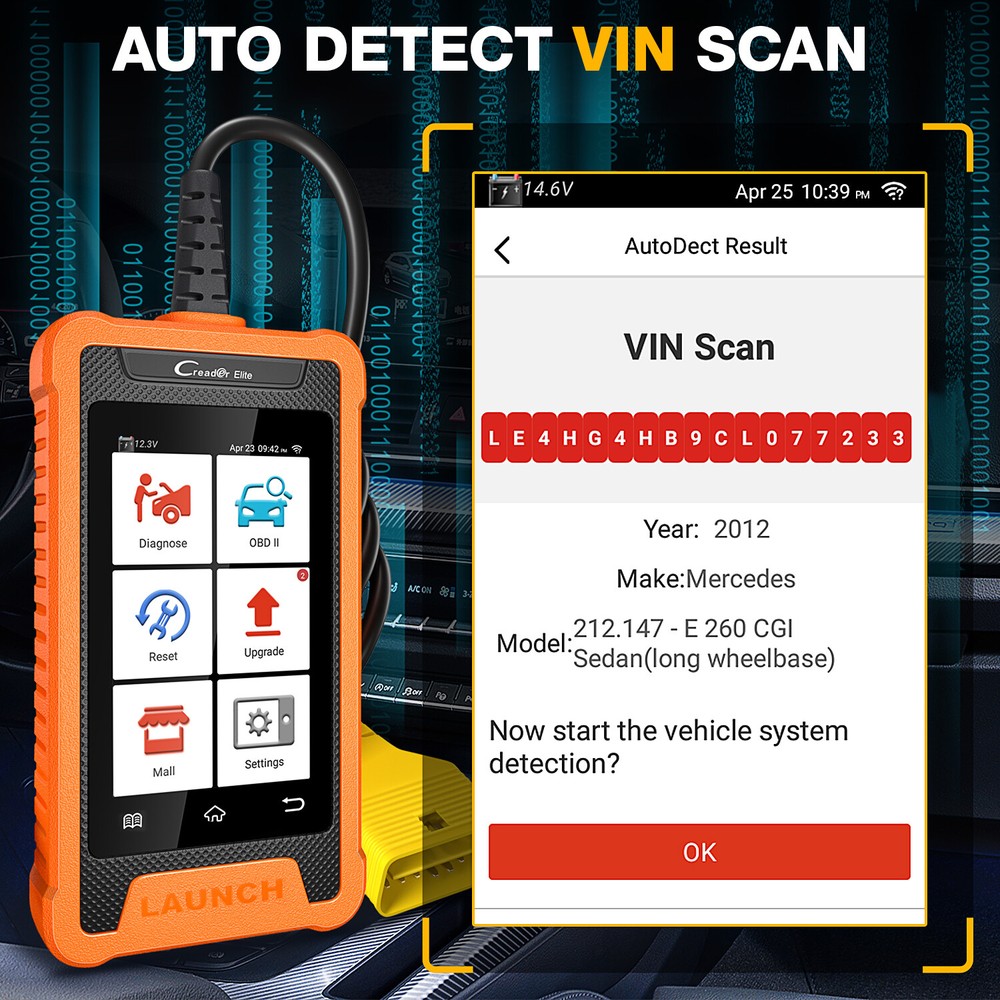 LAUNCH Creader Elite For Honda Car ALL System Diagnostic Scanner Tool ECU Coding