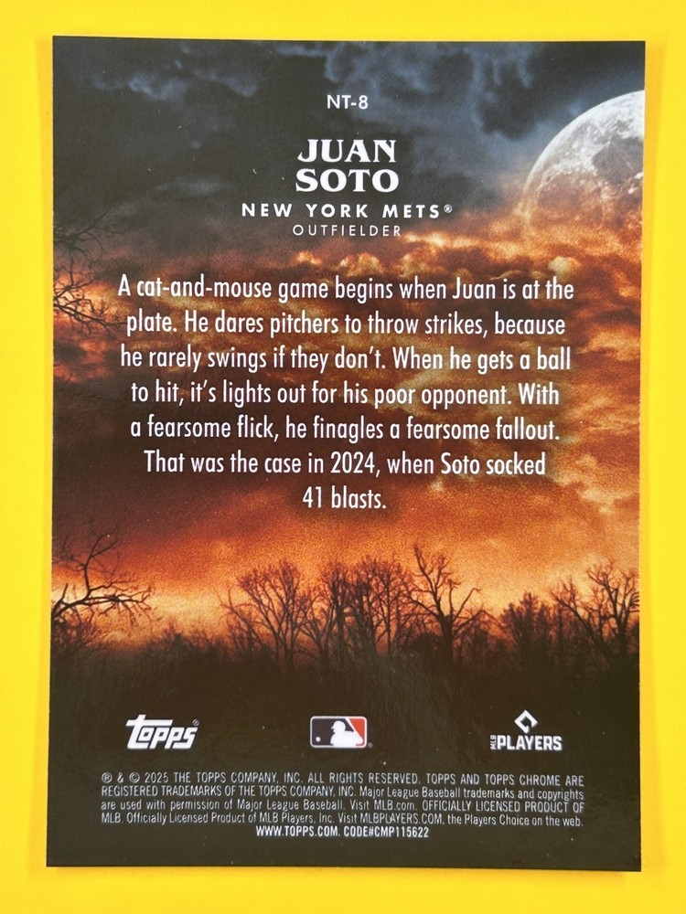 2025 Topps Chrome Update Inserts - Night Terrors, Fortune 15 and Power Players